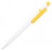 Пластиковые ручки для промо-акций с возможностью нанесения логотипа. Цвет белый/желтый.